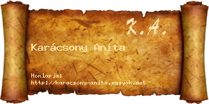 Karácsony Anita névjegykártya