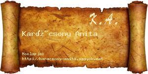 Karácsony Anita névjegykártya